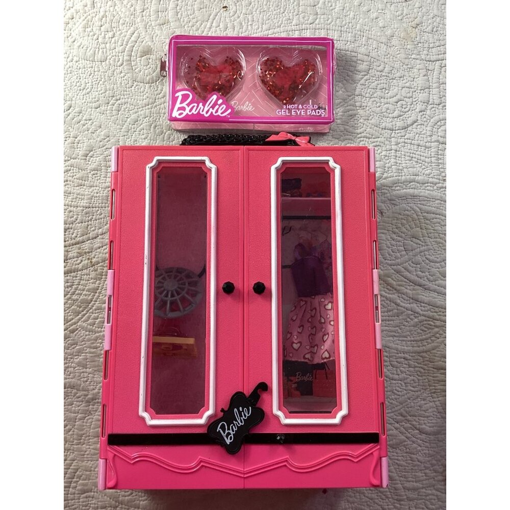 Barbie Closet Dream Dresser (Incomplete), and NIP Hot & Cold Heart Gel Eye Pads